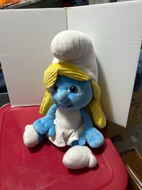 Smurfette Plush Toy - Blue and Yellow Stuffed Character